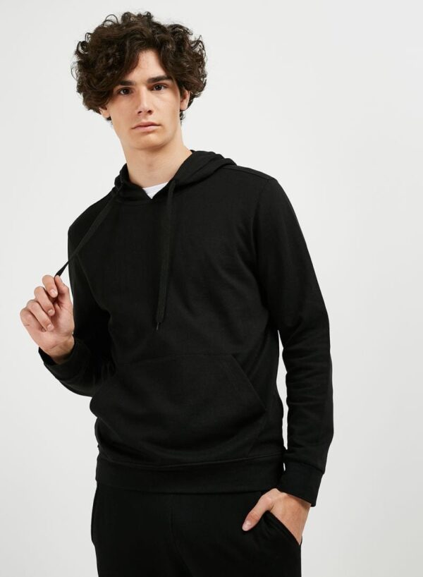 N28606966V_1.jpg هودي من قطن تيري 100%، قصة مريحة كومفورت فيت أسود - Image 1