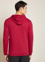 هودي من قطن تيري 100%، قصة مريحة كومفورت فيت المرجان الأحمر - Image 3