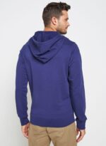 ⁦هودي مطبوع من قطن التيري 100٪ كحلي - طبعة أرجوانية⁩ - الصورة ⁦3⁩