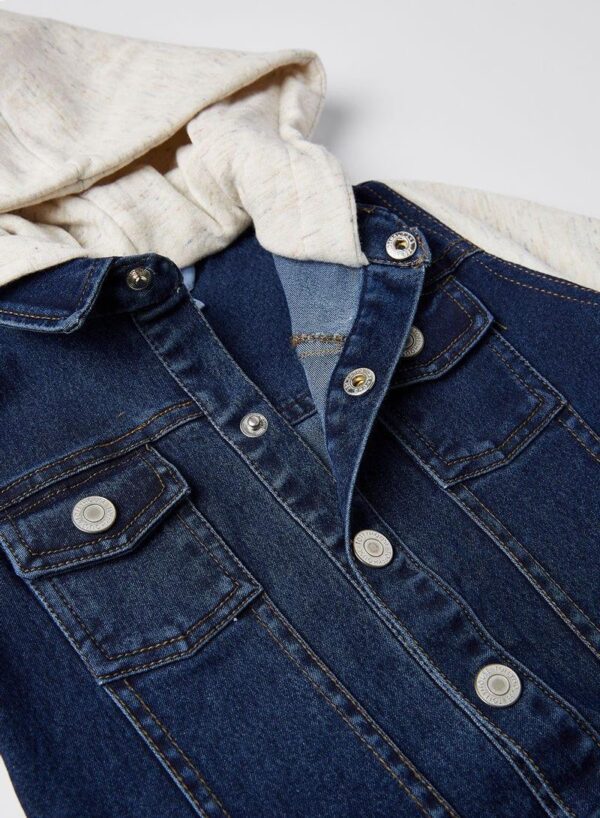 N40562852V_3.jpg جاكيت جينز برقبة على شكل ياقة مع جيب من الجينز دنيم - Image 4