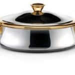 صينية فرن ستانلس ستيل بمقابض ذهبية من زهران 0330050220 - مقاس 20